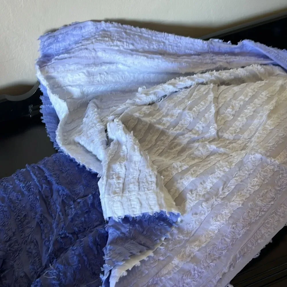 Pottery Barn Teen Textural Ombre Curtain  Marine Blue Color